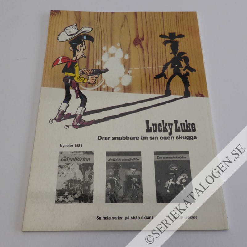 Baksida på Lucky Luke möter Pat Poker (1981)