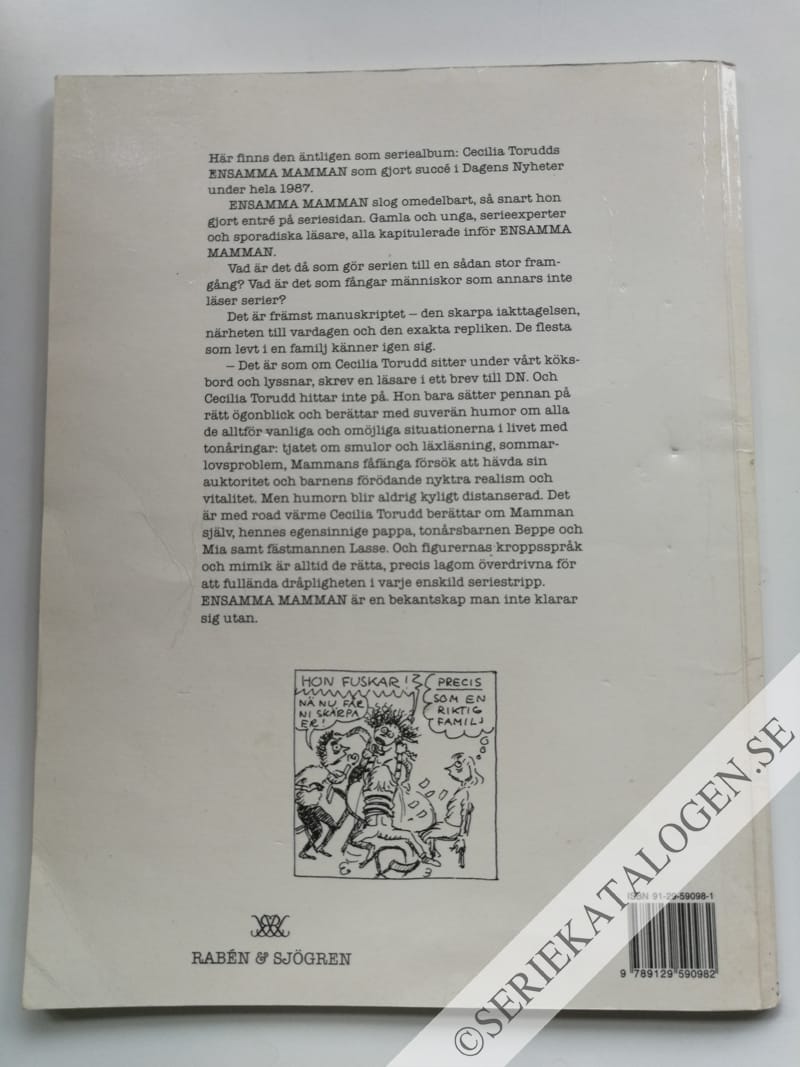 Baksida på Ensamma mamman (1988)