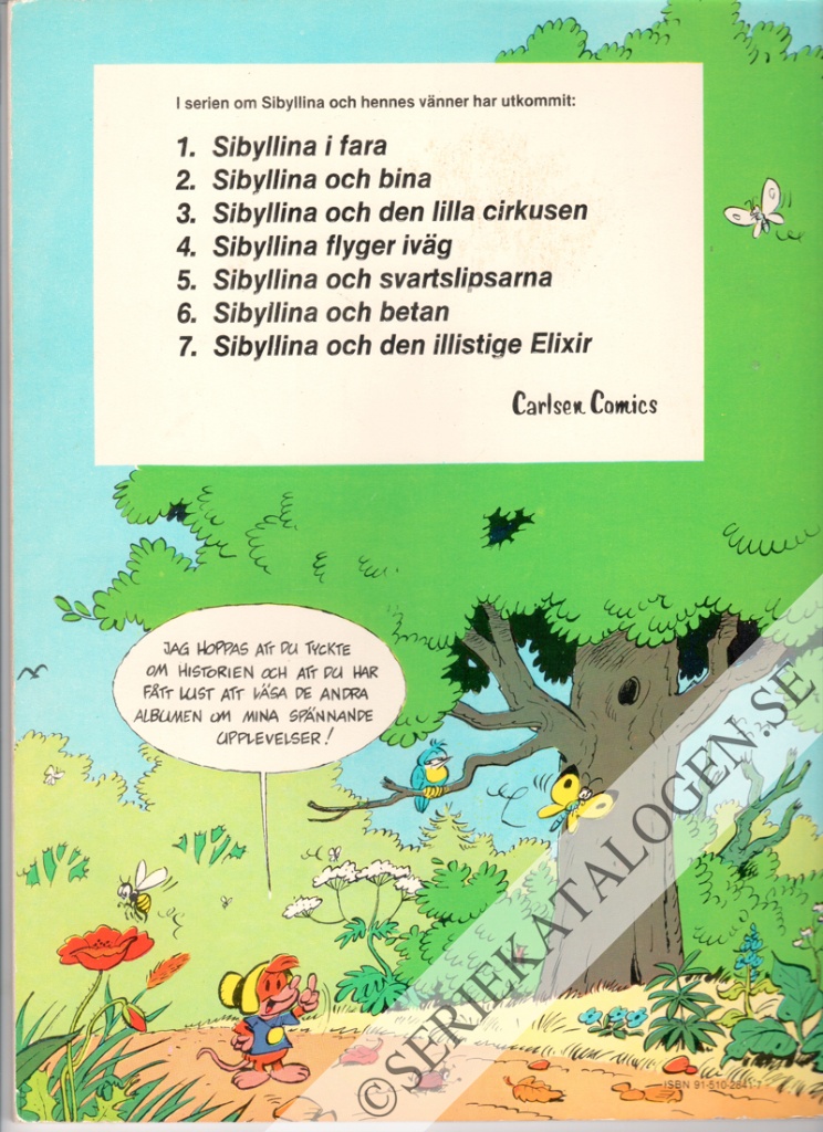 Baksida på Sibyllina och den illistige Elixir (1982)
