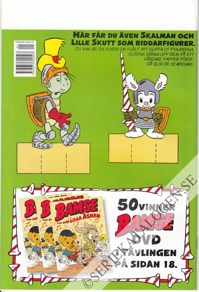 Baksida på Bamse och Kung Arturs svärd (2007)