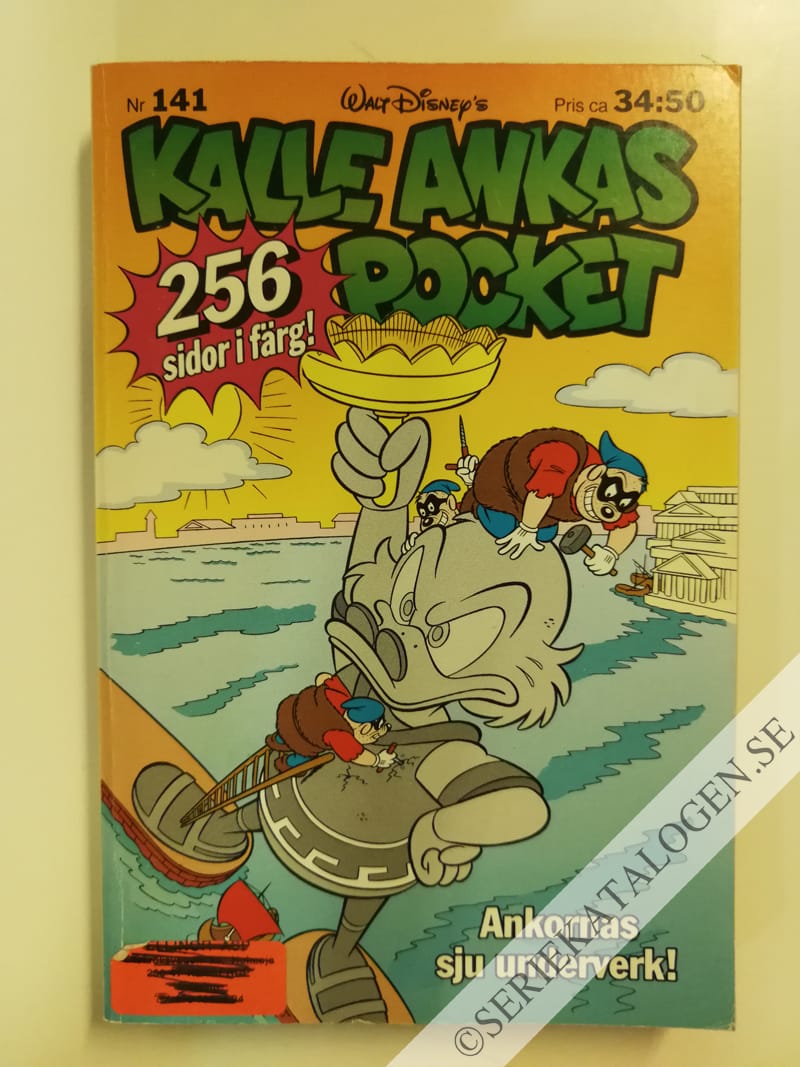 Framsida på Kalle Ankas pocket #141 - Ankornas sju underverk! (1991)
