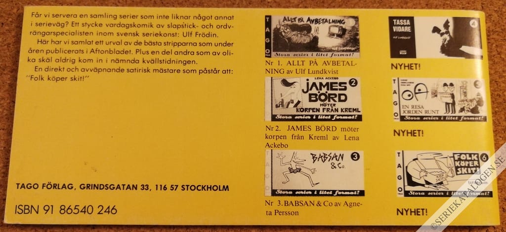 Baksida på Folk köper skit! (1989)