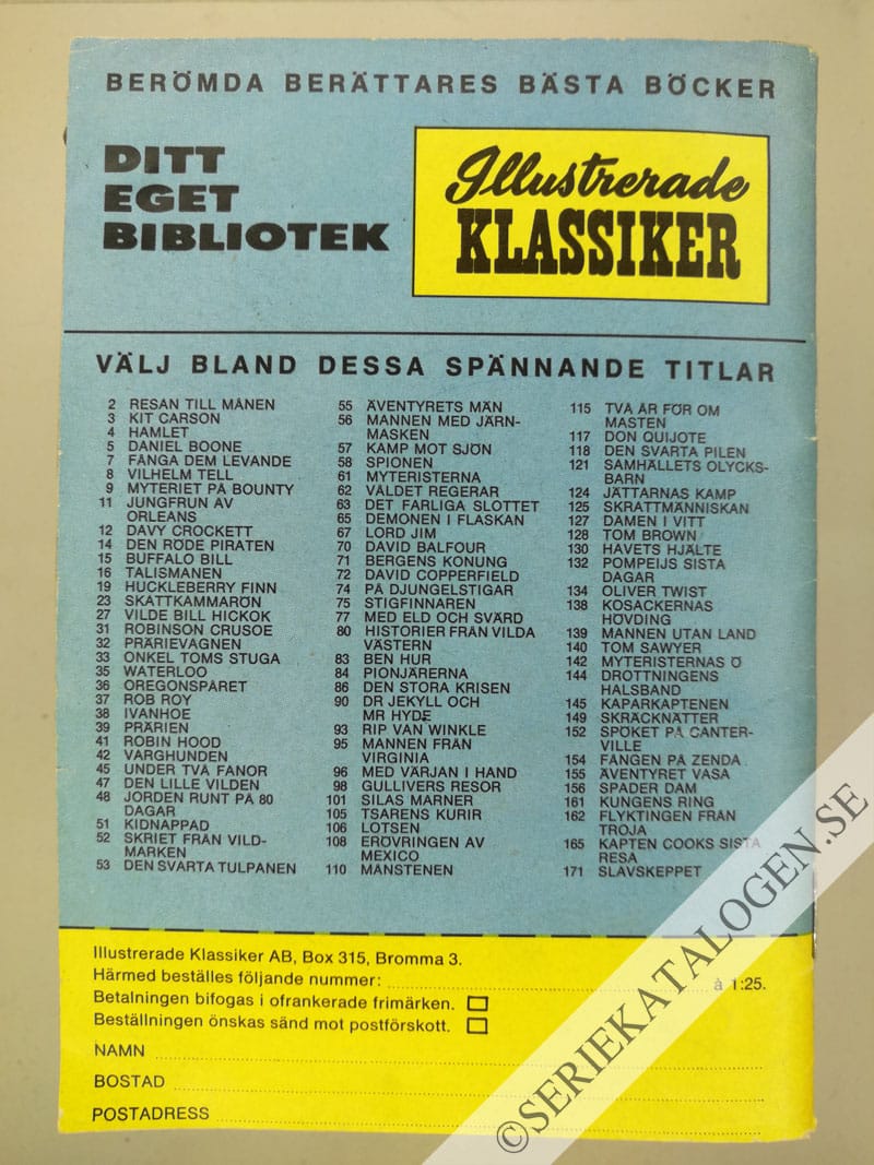 Baksida på Operation grymhet (1965)