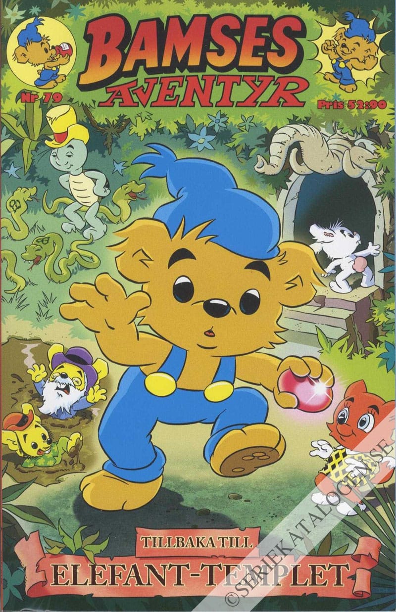 Framsida på Bamses äventyr Tillbaka till elefant-templet (2019)