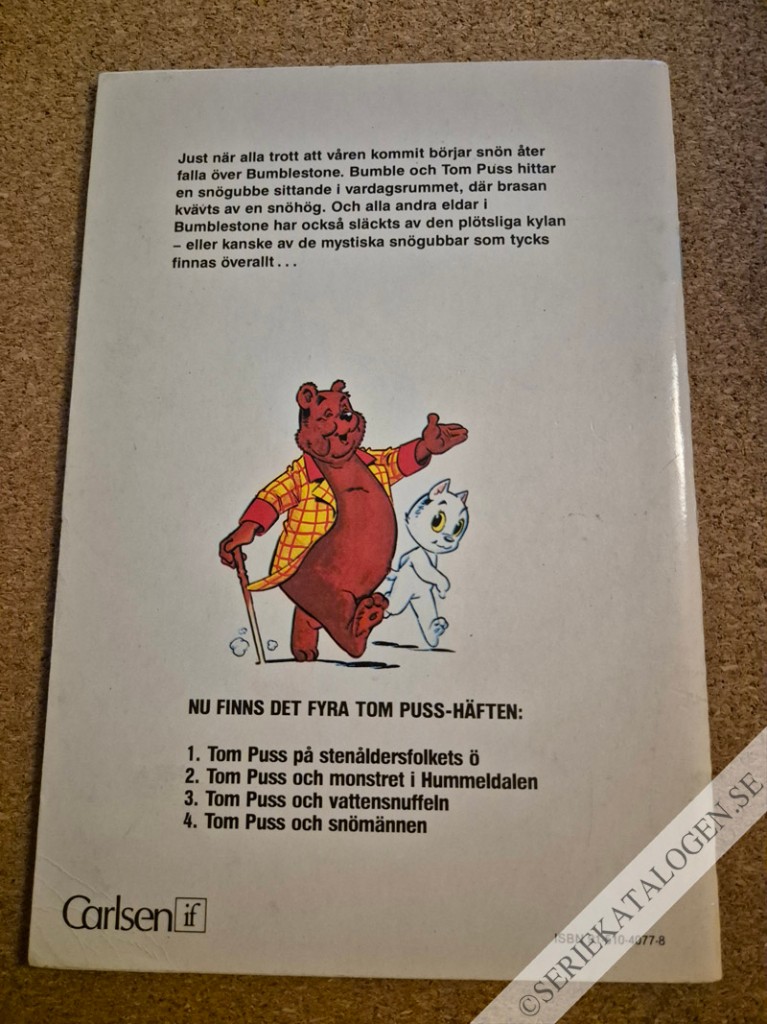 Baksida på Tom Puss och snömännen (1983)