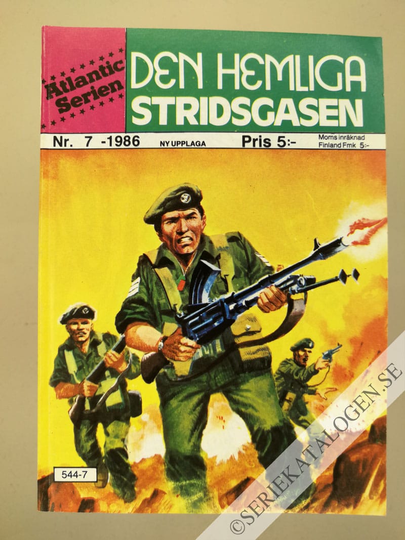 Framsida på Atlanticserien #7 - Den hemliga stridsgasen (1986)