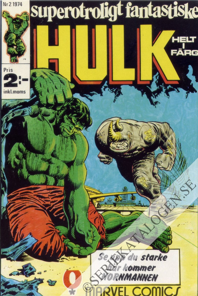 Framsida på Superotroligt fantastiske Hulk #2 (1974)