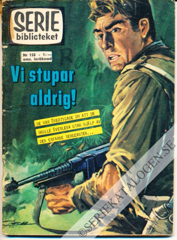 Framsida på Seriebiblioteket #150 - Vi stupar aldrig! (1966)