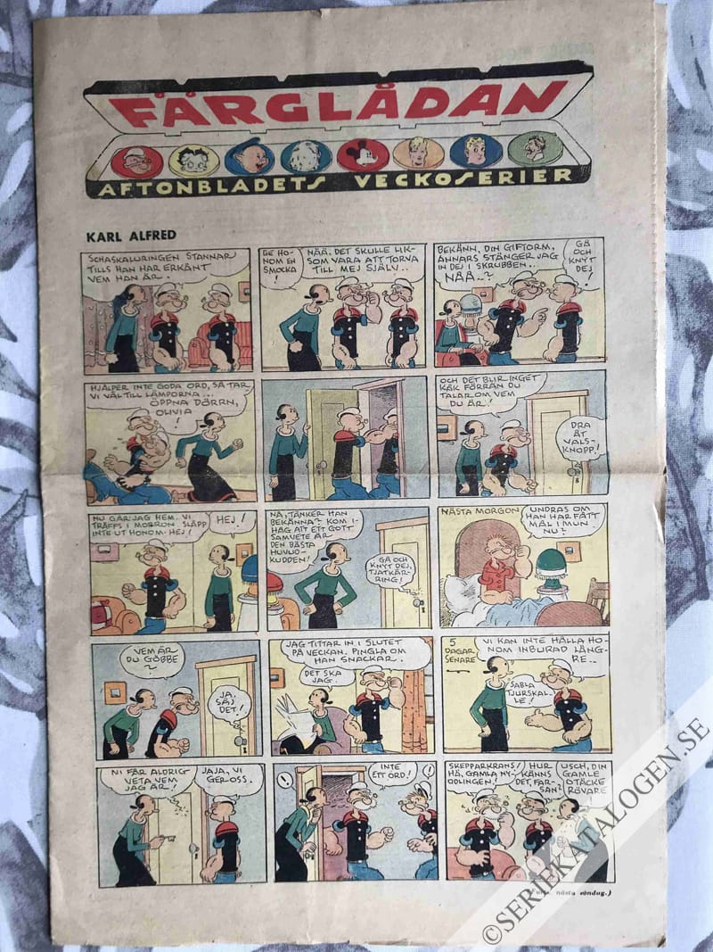 Framsida på Aftonbladets färgserier #52 (1938)