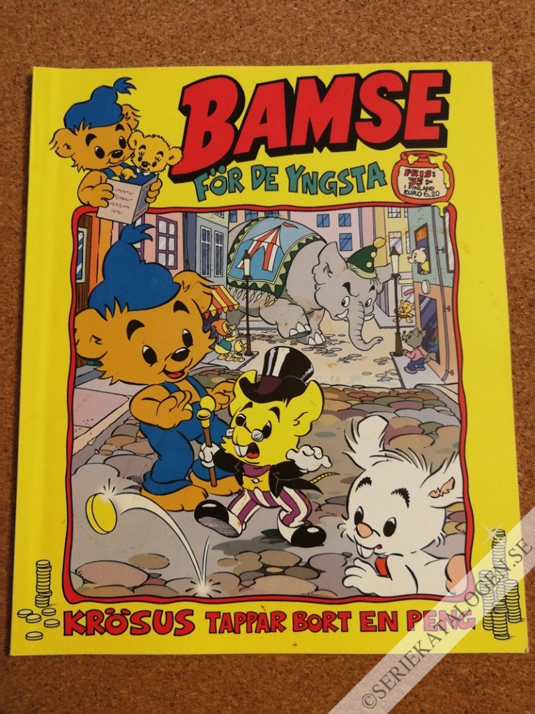 Framsida på Bamse för de yngsta Krösus tappar bort en peng (2015)
