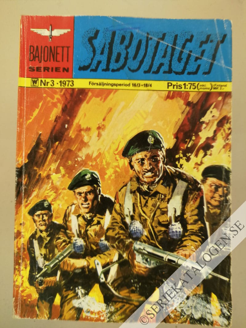 Framsida på Bajonettserien #3 - Sabotaget (1973)