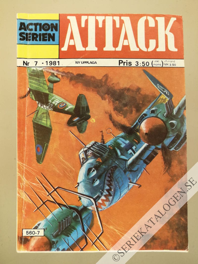 Framsida på Actionserien Attack (1981)