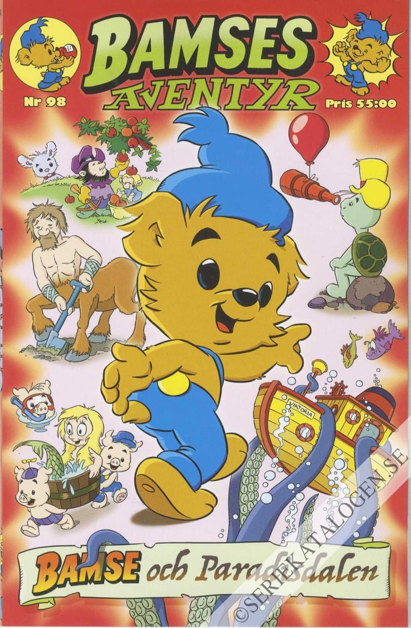 Framsida på Bamses äventyr Bamse och Paradisdalen (2022)
