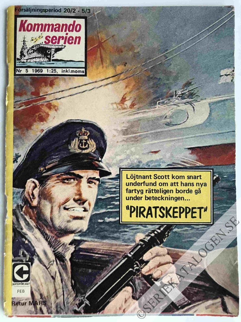 Framsida på Kommandoserien #5 - Piratskeppet (1969)
