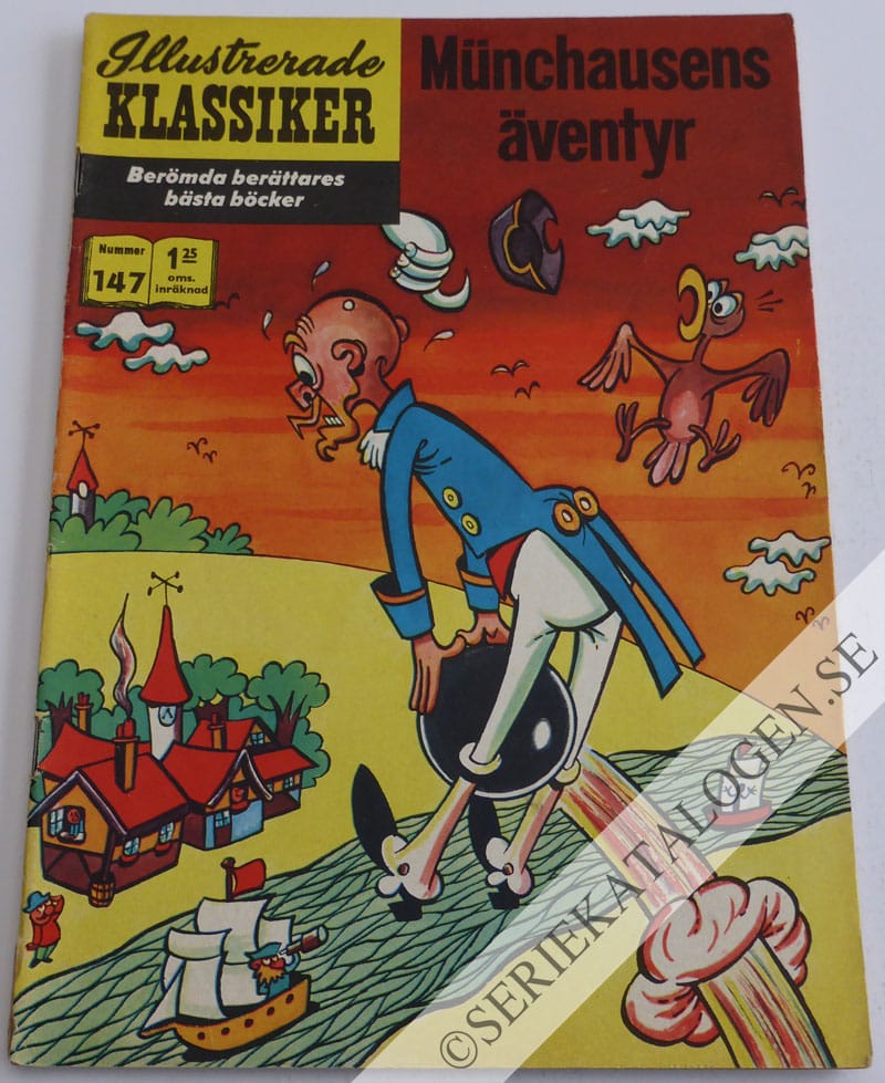 Framsida på Illustrerade Klassiker #147 - Münchhausens äventyr (1962)