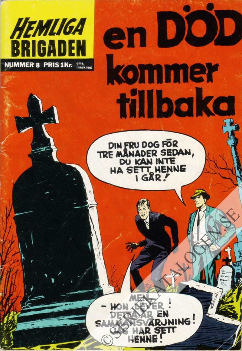 Framsida på Hemliga brigaden En död kommer tillbaka (1965)