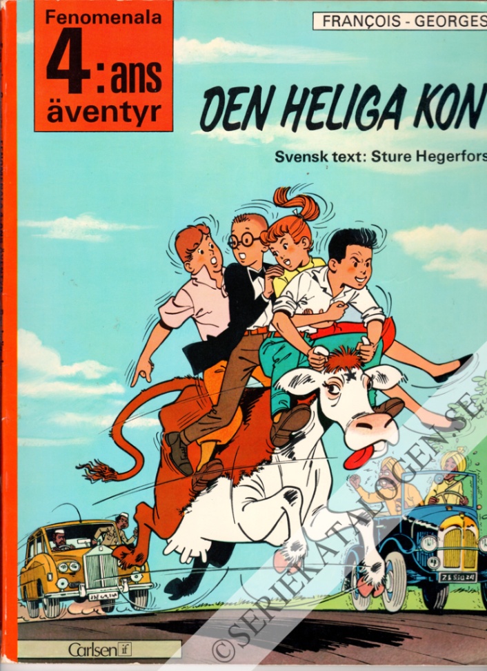 Framsida på Fenomenala 4:ans äventyr Den heliga kon (1974)