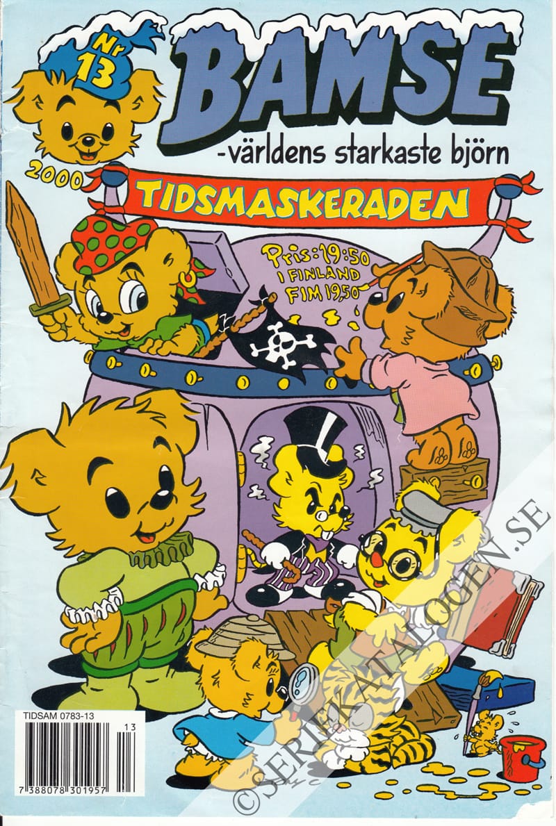 Framsida på Bamse #13 - Tidsmaskeraden (2000)