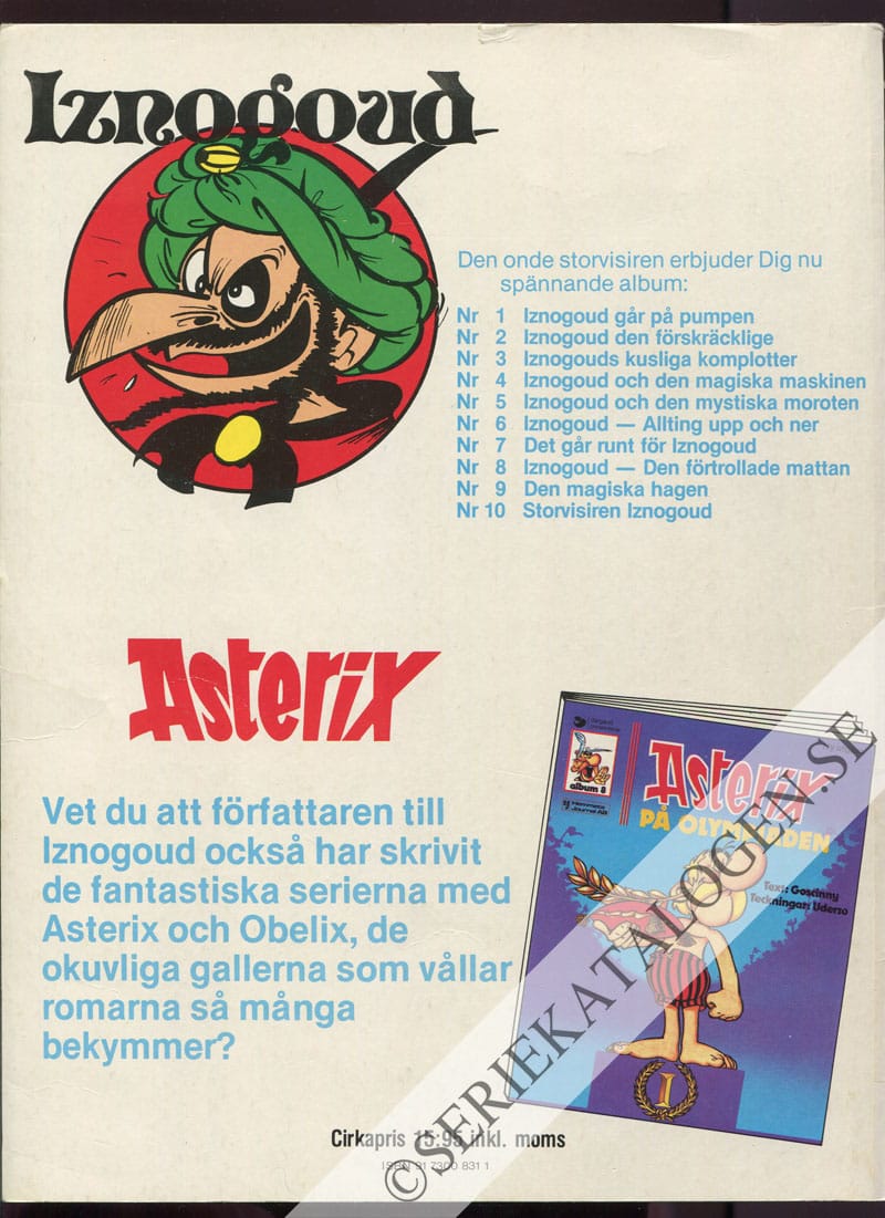 Baksida på Storvisiren Iznogoud (1981)
