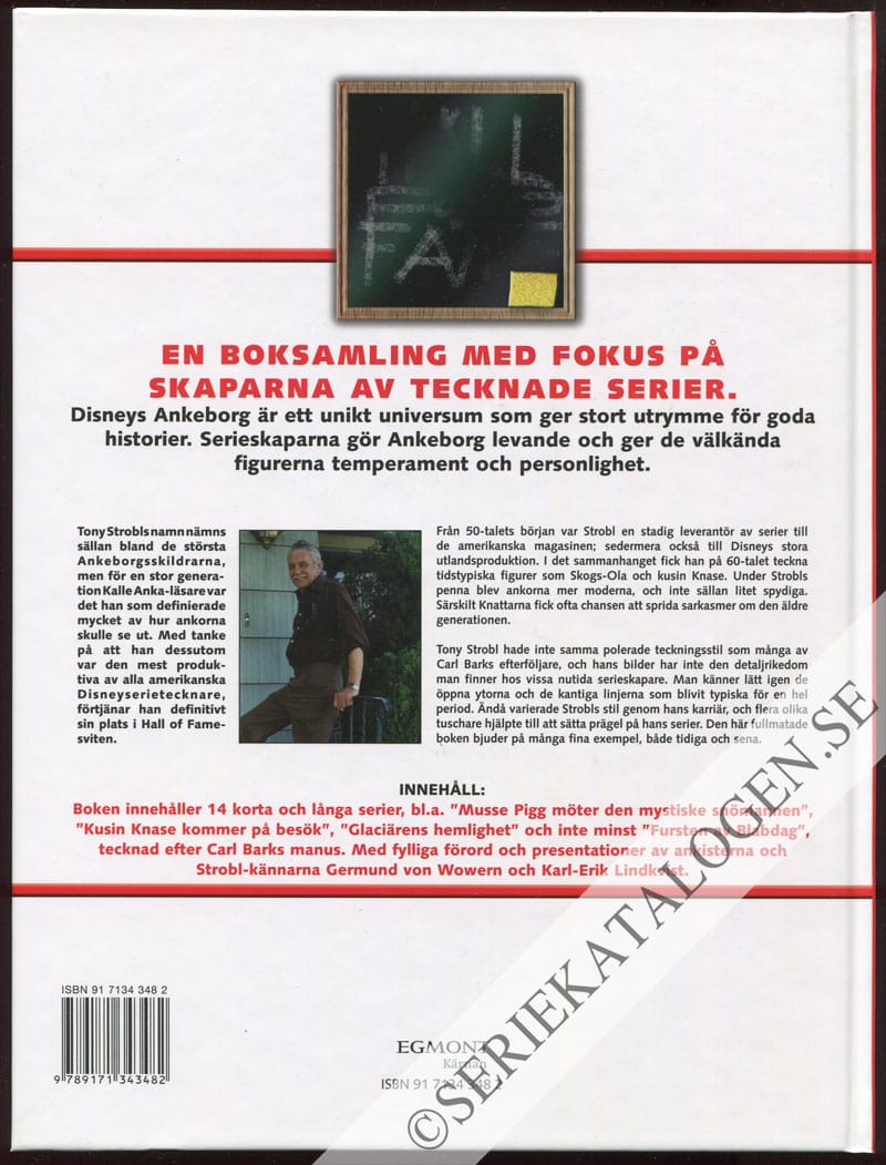 Baksida utan skyddsomslag på Tony Strobl (2006)