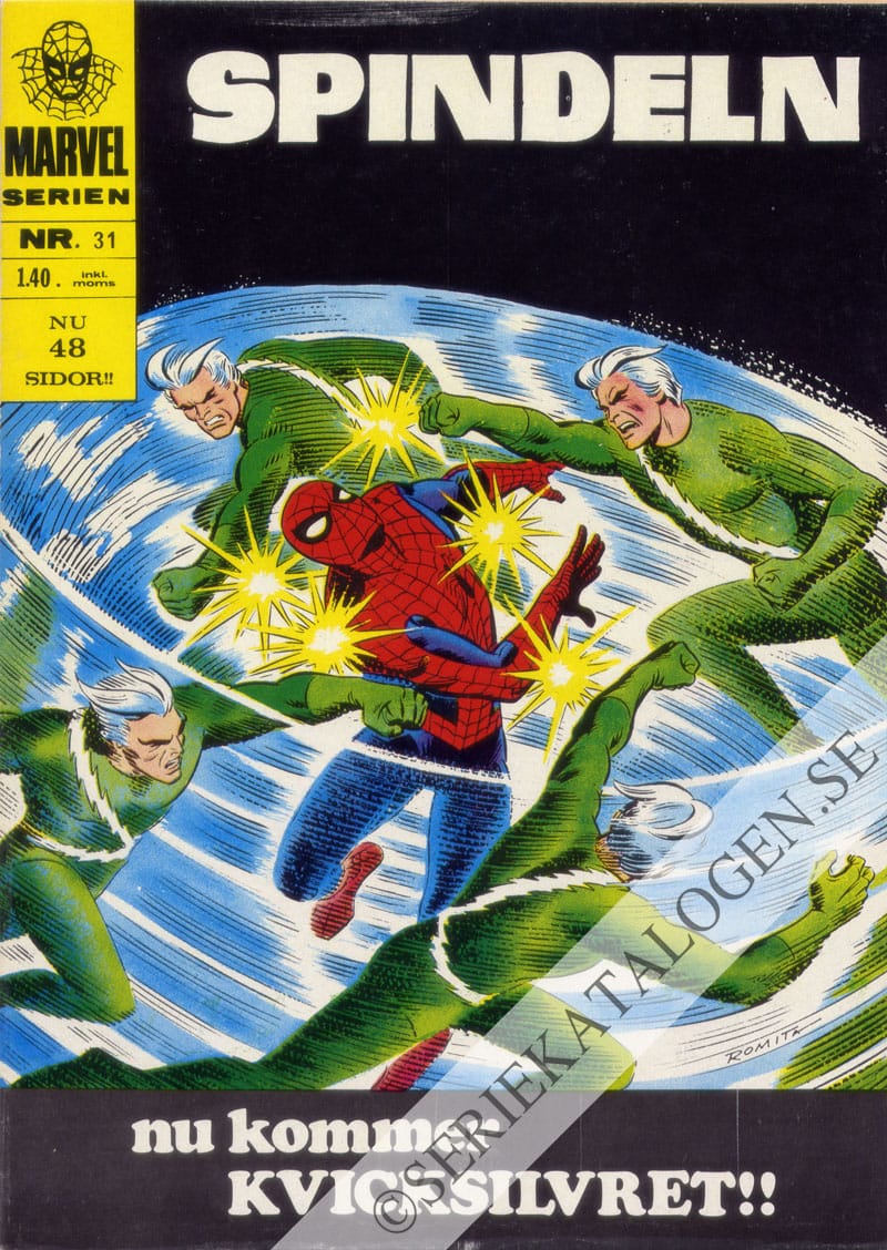 Framsida på Marvelserien Nu kommer Kvicksilvret!! (1969)