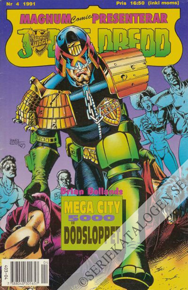 Framsida på Magnum comics presenterar Judge Dredd #4 (1991)