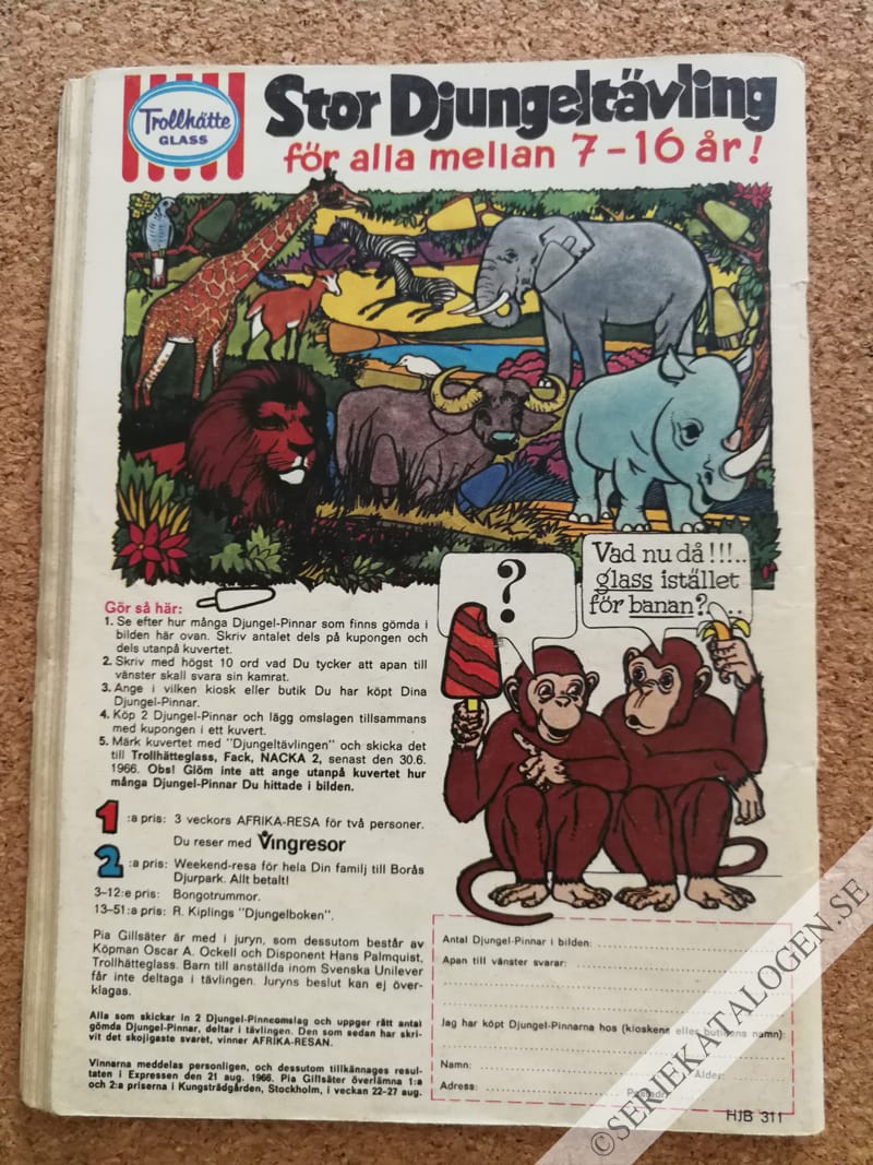 Baksida på Kärlekens fan club (1966)
