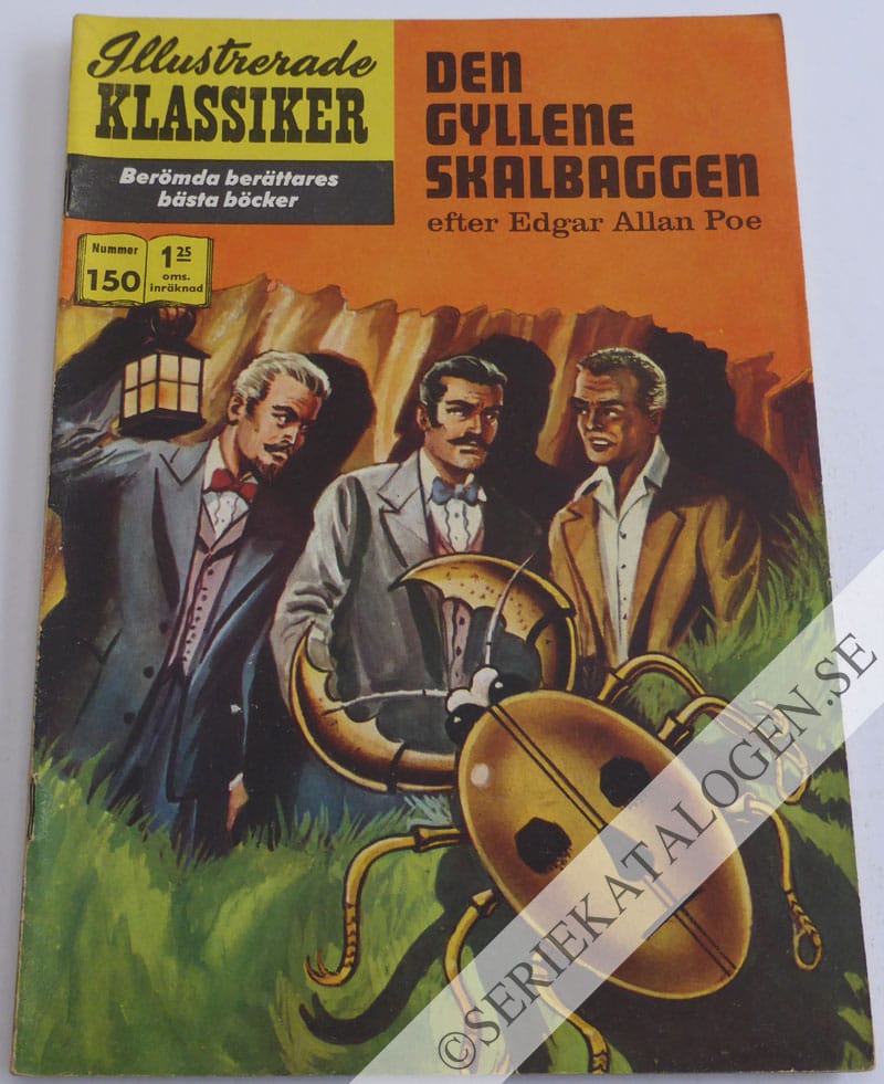 Framsida på Illustrerade Klassiker #150 - Den gyllene skalbaggen (1962)