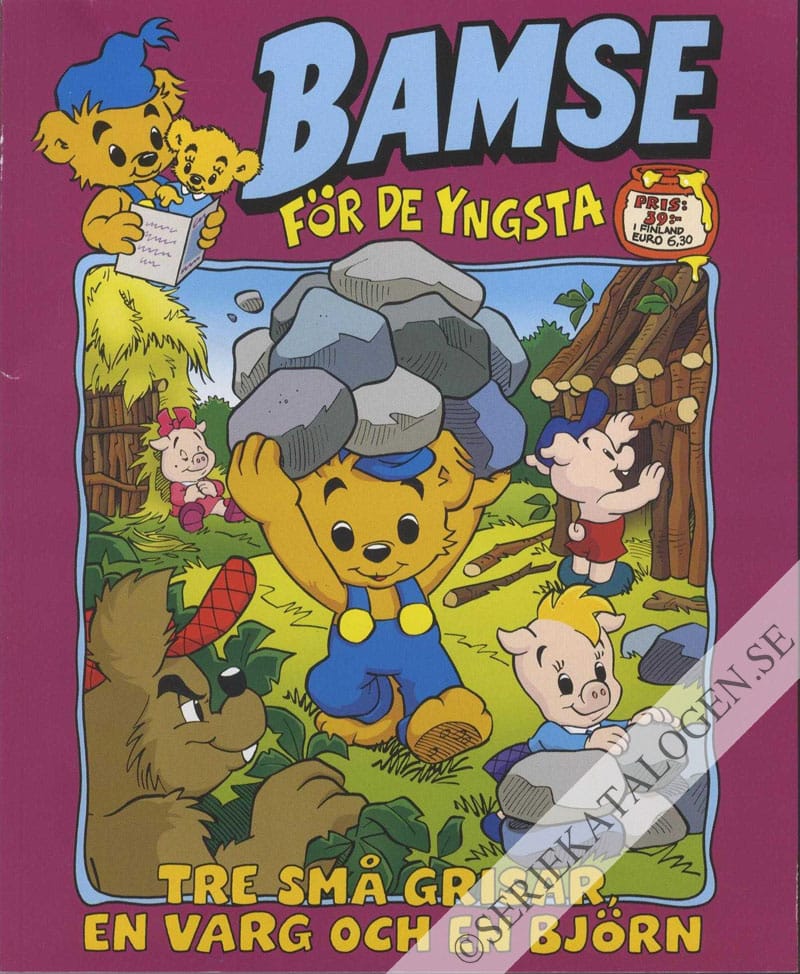 Framsida på Bamse för de yngsta Tre små grisar, en varg och en björn (2019)