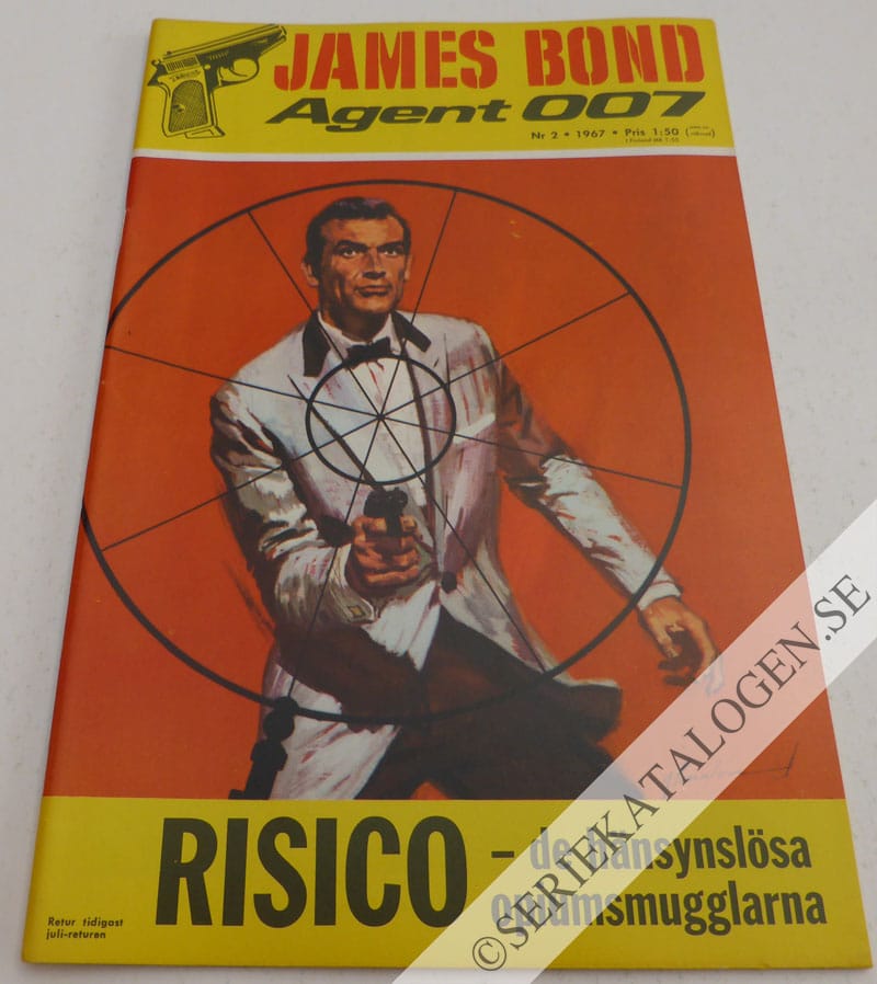 Framsida på James Bond agent 007 Risico - de hämningslösa opiumsmugglarna (1967)