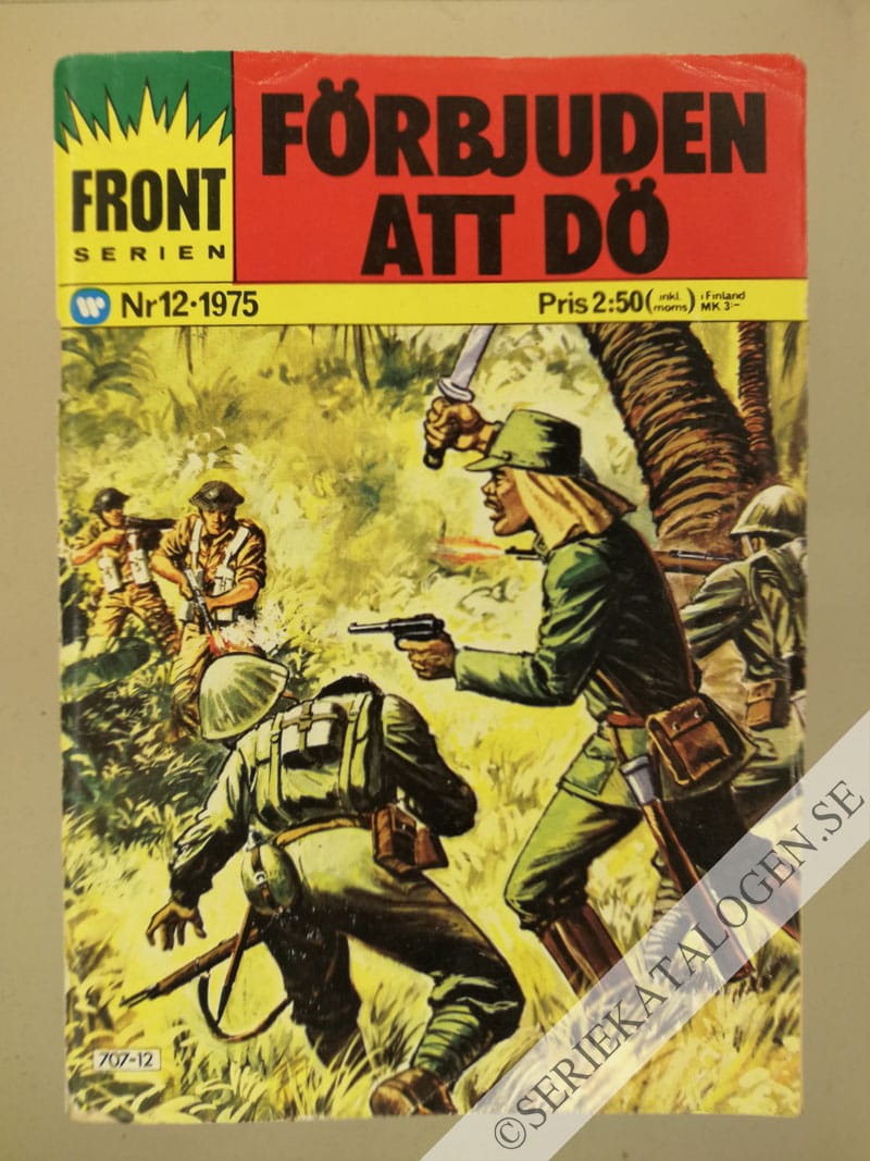 Framsida på Frontserien #12 - Förbjuden att dö (1975)