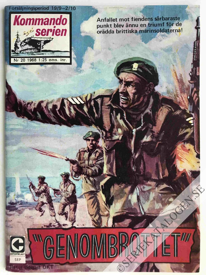 Framsida på Kommandoserien #20 - Genombrottet (1968)