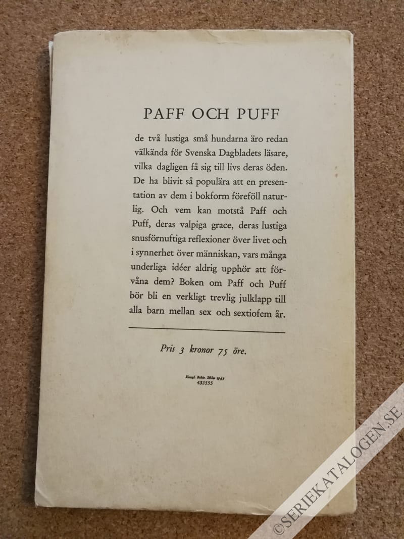 Baksida på Två valpar i marginalen (1943)