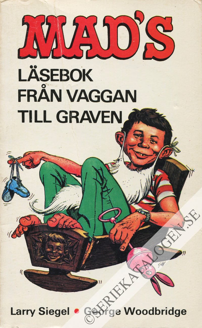 Framsida på MAD-pocket MADs läsebok från vaggan till graven (1973)