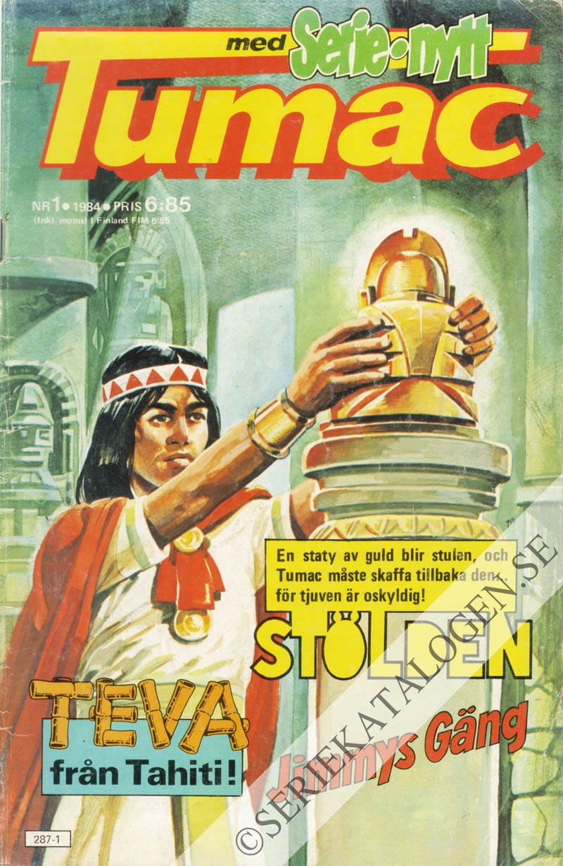 Framsida på Tumac med Serie-Nytt #1 (1984)