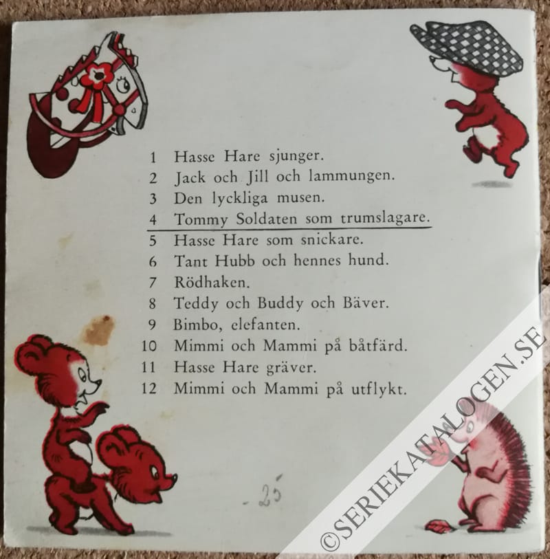 Baksida på Tommy Soldaten som trumslagare (1957)