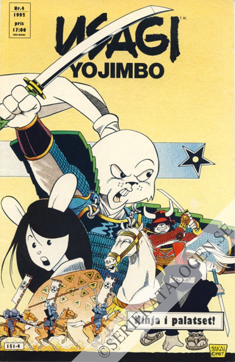 Framsida på Usagi Yojimbo Ninja i palatset! (1992)