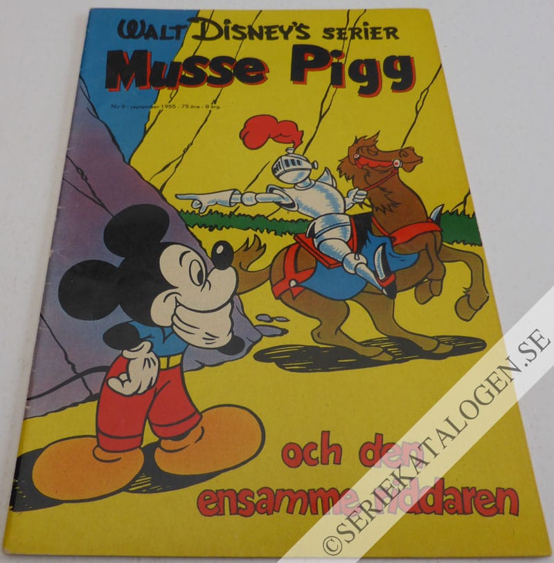 Framsida på Walt Disney's serier Musse Pigg och den ensamme riddaren (1955)