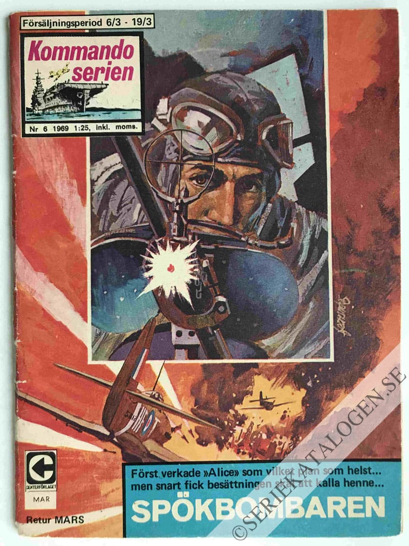 Framsida på Kommandoserien #6 - Spökbombaren (1969)