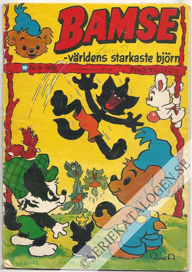 Framsida på Bamse - världens starkaste björn #6 (1974)