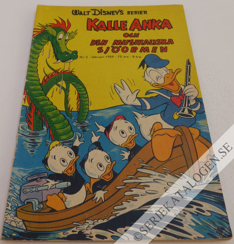 Framsida på Walt Disney's serier Kalle Anka och den musikaliska sjöormen (1955)