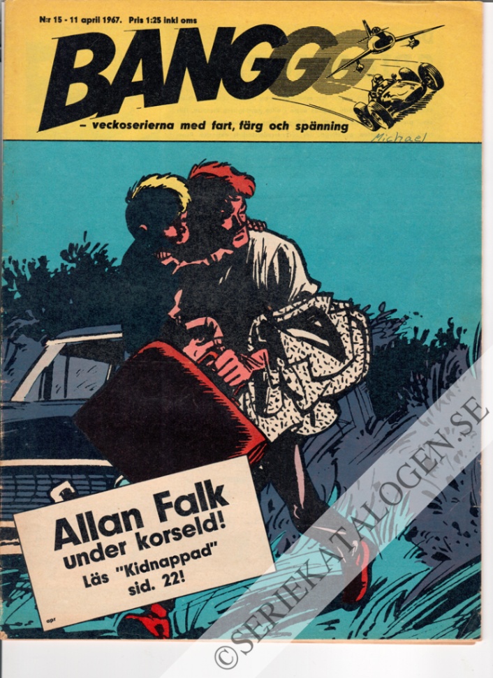 Framsida på Banggg - veckoserierna med fart, färg och spänning #15 (1967)