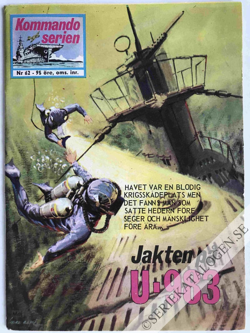 Framsida på Kommandoserien #62 - Jakten på U-983 (1965)