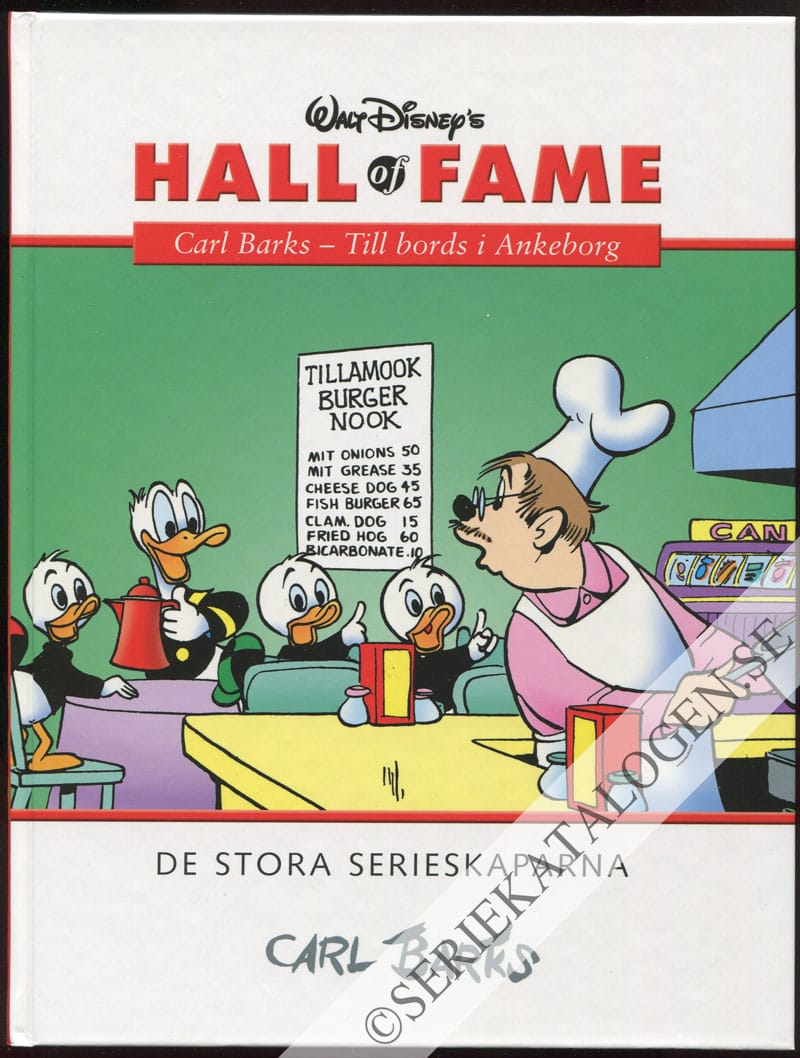 Framsida utan skyddsomslag på Carl Barks - Till Bords i Ankeborg (2005)