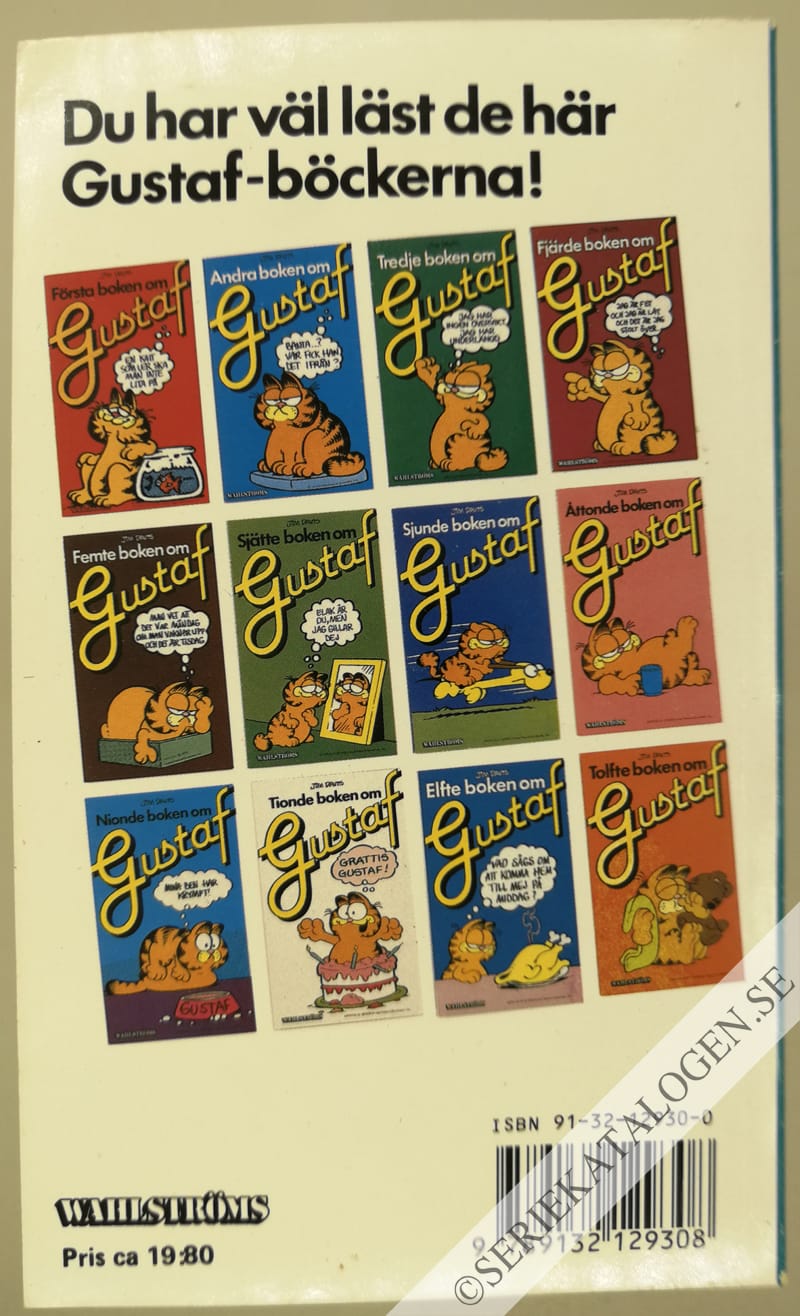 Baksida på Femtonde boken om Gustaf (1988)