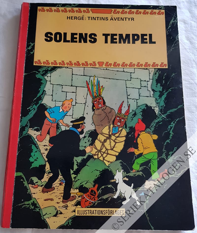 Framsida på Tintins äventyr Solens tempel (1968)