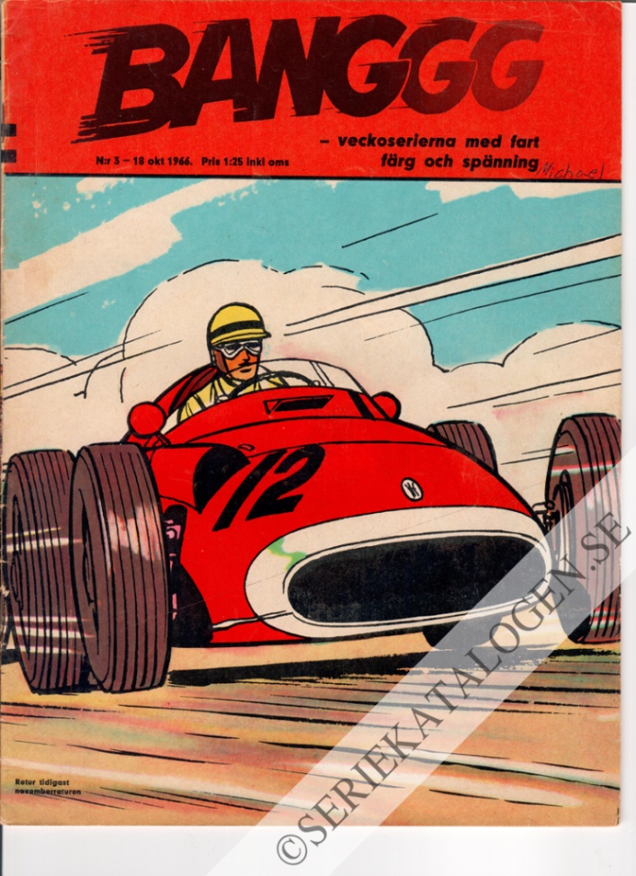Framsida på Banggg - veckoserierna med fart, färg och spänning #3 (1966)