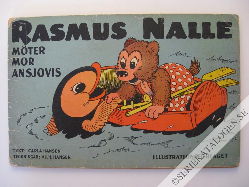 Framsida på Rasmus Nalle Rasmus Nalle möter mor Ansjovis (1954)
