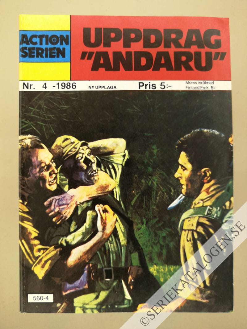 Framsida på Actionserien #4 - Uppdrag "Andaru" (1986)