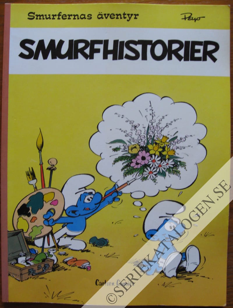 Framsida på Smurfernas äventyr Smurfhistorier (1980)